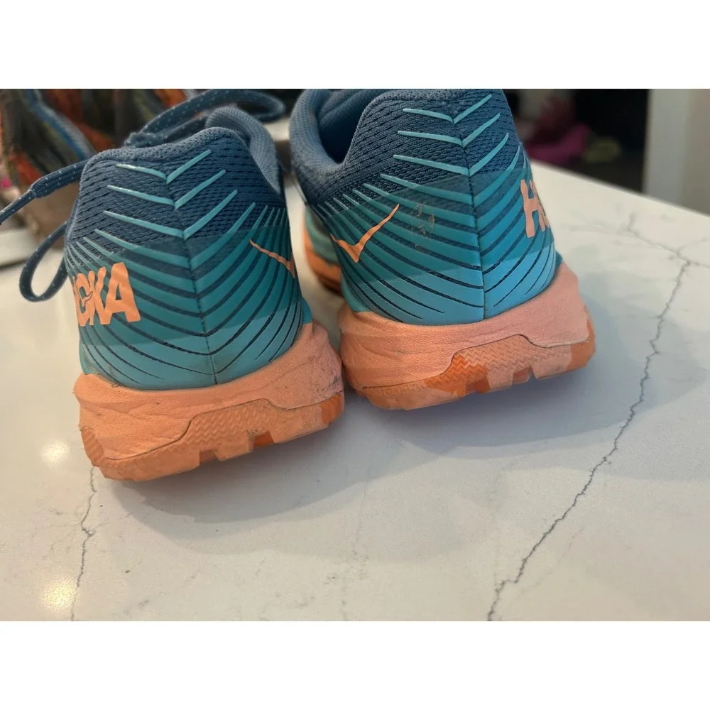 Hoka Torrent 2 Sneakers Teal Orange Trail Running Shoes 1110497 RTCN Womens 7.5